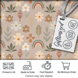 Boho Floral Rainbow Seamless Pattern Neutral Earth Tone Botanical Design Digital Print Fabric by the Metre UK Sewing Quilting Textile
