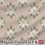 Neutral Daisy Floral Seamless Pattern Warm Beige Botanical Design Digital Print Fabric by the Metre UK Sewing Quilting Textile