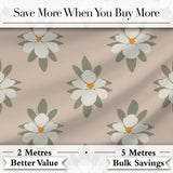 Neutral Daisy Floral Seamless Pattern Warm Beige Botanical Design Digital Print Fabric by the Metre UK Sewing Quilting Textile