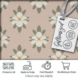 Neutral Daisy Floral Seamless Pattern Warm Beige Botanical Design Digital Print Fabric by the Metre UK Sewing Quilting Textile