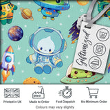 Space Astronaut Alien UFO Seamless  Mint Green Background Fun Kids Design Digital Print Fabric by the Metre UK Sewing Quilting Textile