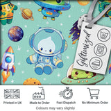 Space Astronaut Alien UFO Planets Meteors Stars Seamless  Mint Background Digital Print Fabric by the Metre UK Sewing Quilting Textile