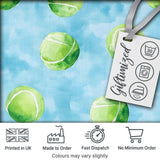 Watercolor Tennis Balls on Soft Blue Background Seamless Pattern Digital Print Fabric by the Metre UK Sewing Quilting Textile