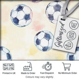 Watercolor Soccer Balls on Soft Pastel Background Seamless Pattern Digital Print Fabric by the Metre UK Sewing Quilting Textile