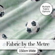Watercolor Soccer Balls on Soft Green Background Seamless Pattern Digital Print Fabric by the Metre UK Sewing Quilting Textile