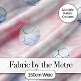 Watercolor Soccer Balls on Soft Pink Background Seamless Pattern Digital Print Fabric by the Metre UK Sewing Quilting Textile