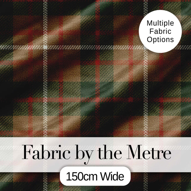 Earthy Brown Green Heritage Tartan Plaid Fabric Texture Seamless Pattern Digital Print Fabric by the Metre UK Sewing Quilting Textile