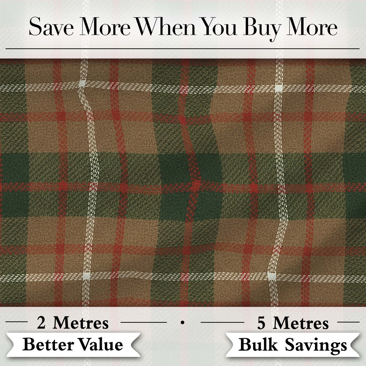 Earthy Brown Green Heritage Tartan Plaid Fabric Texture Seamless Pattern Digital Print Fabric by the Metre UK Sewing Quilting Textile