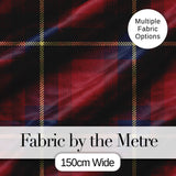 Rich Red Navy Wool Style Tartan Plaid Fabric Texture Seamless Pattern Digital Print Fabric by the Metre UK Sewing Quilting Textile