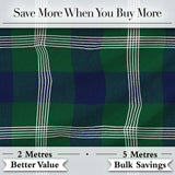 Green Blue Modern Tartan Plaid Fabric Texture Seamless Pattern Digital Print Fabric by the Metre UK Sewing Quilting Textile