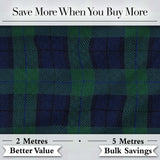 Deep Green Navy Classic Tartan Plaid Fabric Texture Seamless Pattern Digital Print Fabric by the Metre UK Sewing Quilting Textile