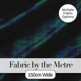Dark Green Blue Traditional Tartan Plaid Fabric Texture Seamless Pattern Digital Print Fabric by the Metre UK Sewing Quilting Textile
