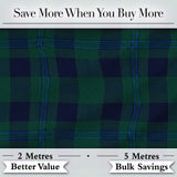 Dark Green Blue Traditional Tartan Plaid Fabric Texture Seamless Pattern Digital Print Fabric by the Metre UK Sewing Quilting Textile
