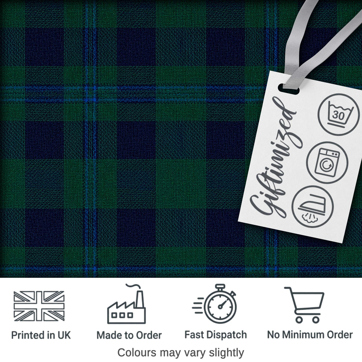 Dark Green Blue Traditional Tartan Plaid Fabric Texture Seamless Pattern Digital Print Fabric by the Metre UK Sewing Quilting Textile