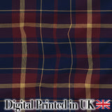 Rich Red Navy Gold Classic Tartan Plaid Fabric Texture Seamless Pattern Digital Print Fabric by the Metre UK Sewing Quilting Textile