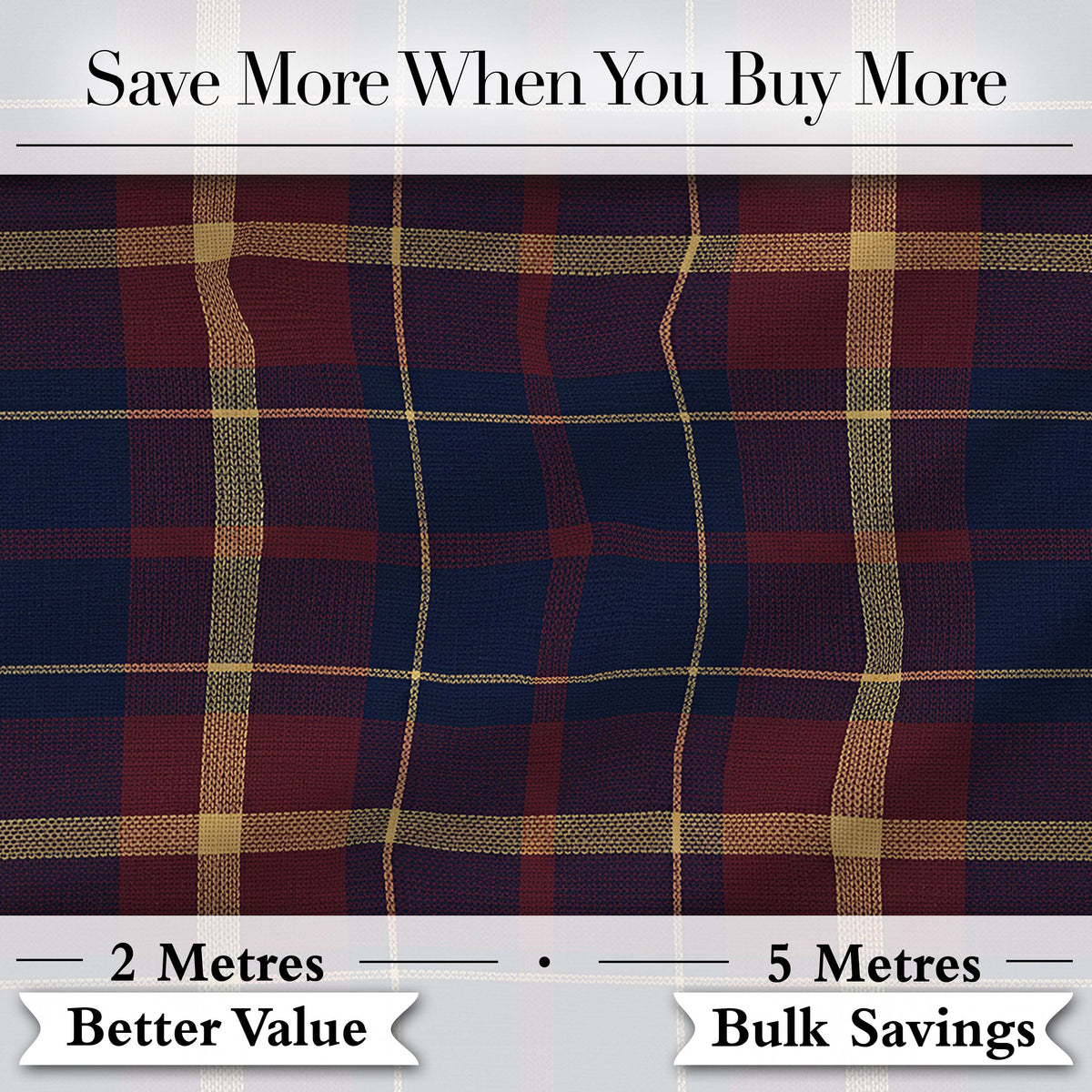 Rich Red Navy Gold Classic Tartan Plaid Fabric Texture Seamless Pattern Digital Print Fabric by the Metre UK Sewing Quilting Textile