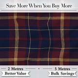 Rich Red Navy Gold Classic Tartan Plaid Fabric Texture Seamless Pattern Digital Print Fabric by the Metre UK Sewing Quilting Textile