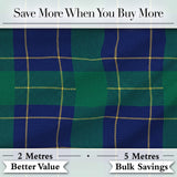Blue Green Gold Traditional Tartan Plaid Fabric Texture Seamless Pattern Digital Print Fabric by the Metre UK Sewing Quilting Textile