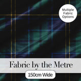 Deep Green Navy Gold Classic Tartan Plaid Fabric Texture Seamless Pattern Digital Print Fabric by the Metre UK Sewing Quilting Textile
