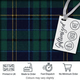Deep Green Navy Gold Classic Tartan Plaid Fabric Texture Seamless Pattern Digital Print Fabric by the Metre UK Sewing Quilting Textile