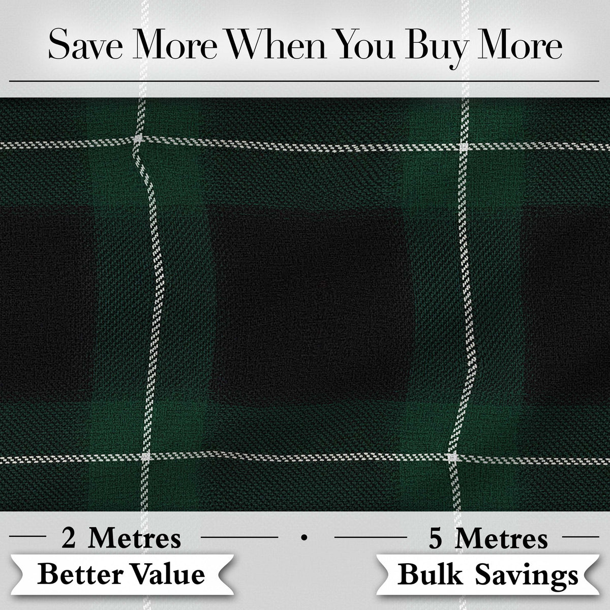 Dark Green Black Classic Tartan Plaid Seamless Pattern Digital Print Fabric by the Metre UK Sewing Quilting Textile