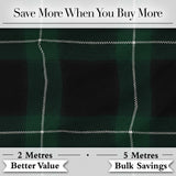 Dark Green Black Classic Tartan Plaid Seamless Pattern Digital Print Fabric by the Metre UK Sewing Quilting Textile