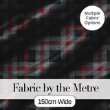 Red Grey Black Rustic Tartan Plaid Seamless Pattern Digital Print Fabric by the Metre UK Sewing Quilting Textile