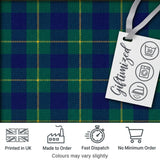 Blue Green Gold Traditional Tartan Plaid Seamless Pattern Digital Print Fabric by the Metre UK Sewing Quilting Textile