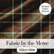 Earth Tone Brown Green Vintage Tartan Plaid Seamless Pattern Digital Print Fabric by the Metre UK Sewing Quilting Textile