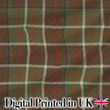 Earth Tone Brown Green Vintage Tartan Plaid Seamless Pattern Digital Print Fabric by the Metre UK Sewing Quilting Textile