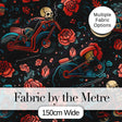 Skeleton Biker Roses Vintage Tattoo Seamless Pattern Digital Print Fabric by the Metre UK Sewing Quilting Textile