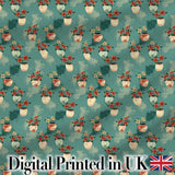 Vintage Floral Pots Rustic Garden Seamless Pattern Digital Print Fabric by the Metre UK Sewing Quilting Textile