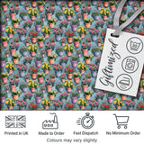 Colorful Flower Pots Garden Bloom Seamless Pattern Digital Print Fabric by the Metre UK Sewing Quilting Textile