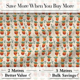 Terracotta Pots Yellow Flowers Seamless Pattern Digital Print Fabric by the Metre UK Sewing Quilting Textile