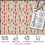 Vintage Fashion Ladies Red Beige Seamless Pattern Digital Print Fabric by the Metre UK Sewing Quilting Textile