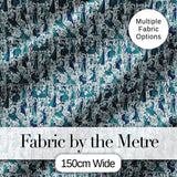 Elegant Blue Art Nouveau Women Seamless Pattern Digital Print Fabric by the Metre UK Sewing Quilting Textile