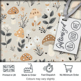 Cute Woodland Mushrooms Floral Seamless Pattern Digital Print Fabric by the Metre UK Sewing Quilting Textile