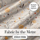 Moon Stars Floral Dreamy Seamless Pattern Digital Print Fabric by the Metre UK Sewing Quilting Textile