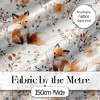 Cute Fox Woodland Floral Seamless Pattern Digital Print Fabric by the Metre UK Sewing Quilting Textile