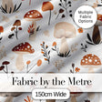 Neutral Mushroom Botanical Autumn Seamless Pattern Digital Print Fabric by the Metre UK Sewing Quilting Textile