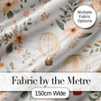 Boho Hot Air Balloon Floral Neutral Seamless Pattern Digital Print Fabric by the Metre UK Sewing Quilting Textile