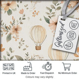 Boho Hot Air Balloon Floral Neutral Seamless Pattern Digital Print Fabric by the Metre UK Sewing Quilting Textile