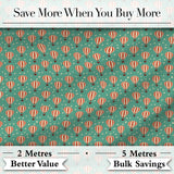 Cute Striped Hot Air Balloon Blue Sky Seamless Pattern Digital Print Fabric by the Metre UK Sewing Quilting Textile