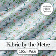 Delicate Hummingbird Floral Soft Blue Seamless Pattern Digital Print Fabric by the Metre UK Sewing Quilting Textile