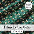 Vintage Hummingbird Lily Floral Dark Green Seamless Pattern Digital Print Fabric by the Metre UK Sewing Quilting Textile