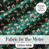 Vintage Hummingbird Lily Floral Dark Green Seamless Pattern Digital Print Fabric by the Metre UK Sewing Quilting Textile