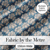 Classic Blue Botanical Floral Vintage Seamless Pattern Digital Print Fabric by the Metre UK Sewing Quilting Textile