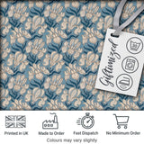 Classic Blue Botanical Floral Vintage Seamless Pattern Digital Print Fabric by the Metre UK Sewing Quilting Textile
