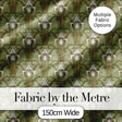 Vintage Lily Floral Green Art Nouveau Seamless Pattern Digital Print Fabric by the Metre UK Sewing Quilting Textile
