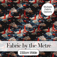 Japanese Geisha Red Kimono Floral Landscape Seamless Pattern Digital Print Fabric by the Metre UK Sewing Quilting Textile